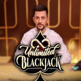 Unlimited Blackjack logo by Ezugi Rolling Slots Casino